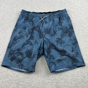 Hang Ten Boys Blue Tropical Palm Leaf Board Shorts Swim Trunks XL 14-16